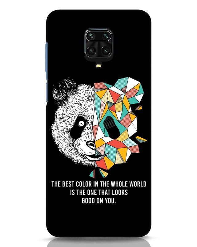 Shop Geometric Panda Designer Hard Cover for Xiaomi Redmi Note 9 Pro Max-Front