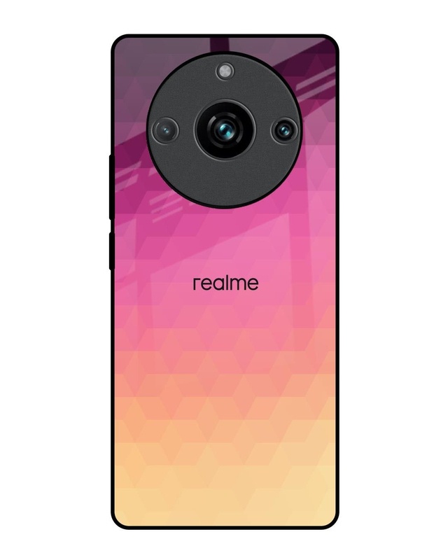 Shop Geometric Pink Diamond Premium Glass Case for Realme 11 Pro Plus 5G (Shock Proof, Scratch Resistant)-Front