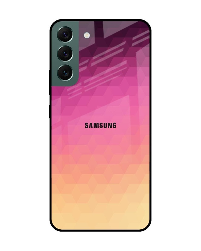 Shop Geometric Pink Diamond Premium Glass Case for Samsung Galaxy S22 Plus 5G (Scratch Resistant)-Front