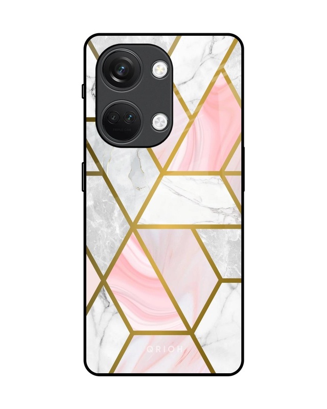 Shop Geometrical Marble Premium Glass Case for OnePlus Nord 3 5G (Shock Proof, Scratch Resistant)-Front