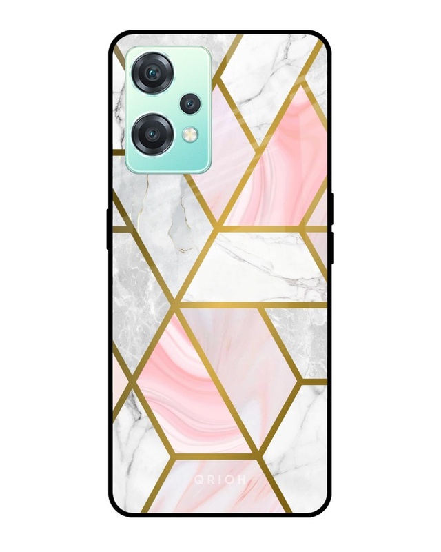 Shop Geometrical Marble Premium Glass Case for OnePlus Nord CE 2 Lite 5G (Shock Proof, Scratch Resistant)-Front