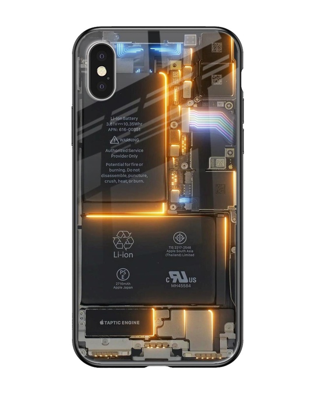 Shop Glow Up Skeleton Premium Glass Case for Apple iPhone XS (Shock Proof, Scratch Resistant)-Front