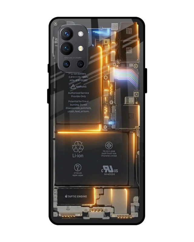 Shop Glow Up Skeleton Premium Glass Case for OnePlus 9R (Shock Proof, Scratch Resistant)-Front