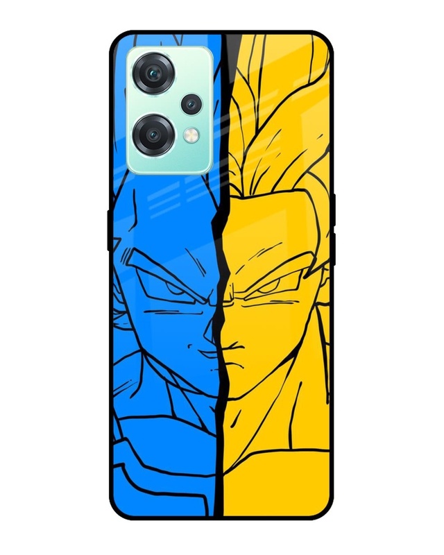 Shop Goku and Vegeta Premium Glass Case for OnePlus Nord CE 2 Lite 5G (Shock Proof,Scratch Resistant)-Front