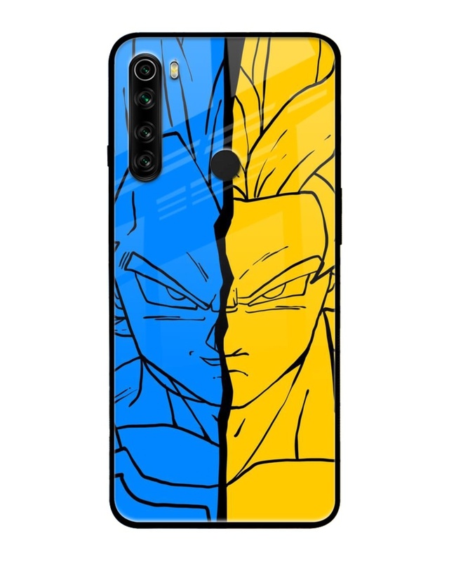 Shop Goku and Vegeta Premium Glass Case for Redmi Note 8 (Shock Proof,Scratch Resistant)-Front