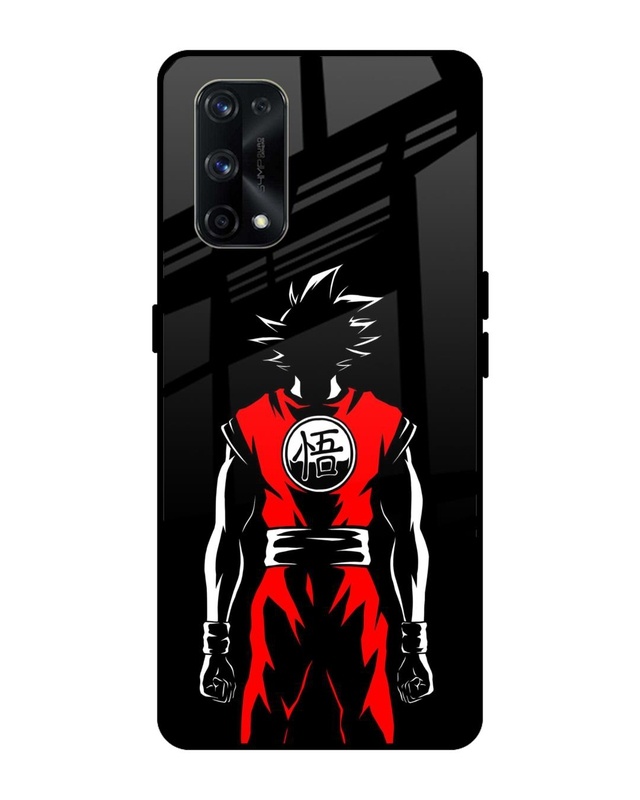 Shop Goku Back Art Premium Glass Case for Realme X7 Pro (Shock Proof, Scratch Resistant)-Front