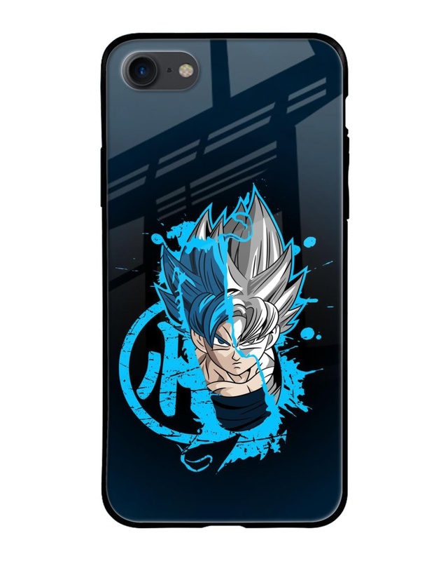 Shop Goku Brush Art Premium Glass Case for Apple iPhone 7 (Shock Proof,Scratch Resistant)-Front