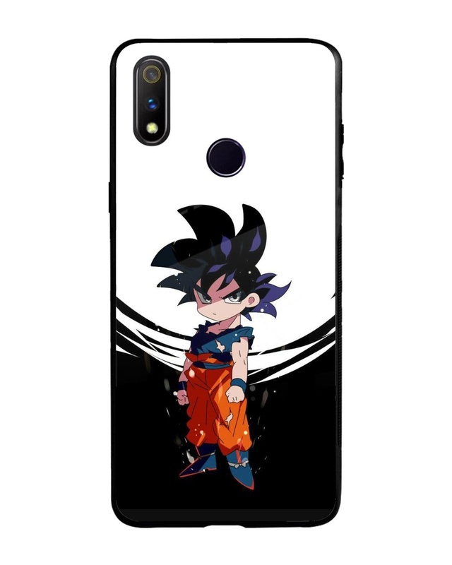 Shop Goku Chibi Premium Glass Case for Realme 3 Pro (Shock Proof, Scratch Resistant)-Front