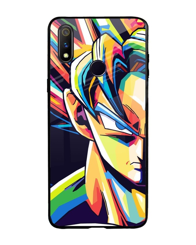 Shop Goku Pop Art Premium Glass Case for Realme 3 Pro (Shock Proof, Scratch Resistant)-Front