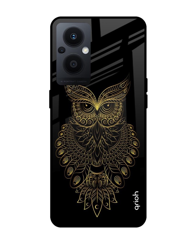 Shop Golden Owl Printed Premium Glass case for Oppo F21s Pro 5G (Shock Proof,Scratch Resistant)-Front