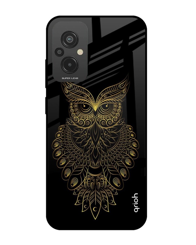Shop Golden Owl Printed Premium Glass case for Redmi 11 Prime (Shock Proof,Scratch Resistant)-Front