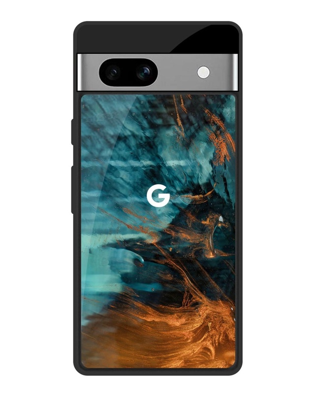 Shop Golden Splash Premium Glass Case for Google Pixel 7A(Shock Proof, Scratch Resistant)-Front