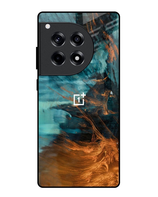 Shop Golden Splash Premium Glass Case for OnePlus 12R 5G(Shock Proof, Scratch Resistant)-Front