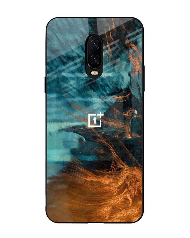 Shop Golden Splash Premium Glass Case for OnePlus 6T(Shock Proof, Scratch Resistant)-Front