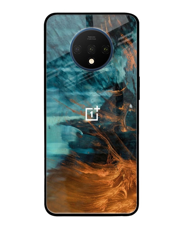 Shop Golden Splash Premium Glass Case for OnePlus 7T(Shock Proof, Scratch Resistant)-Front