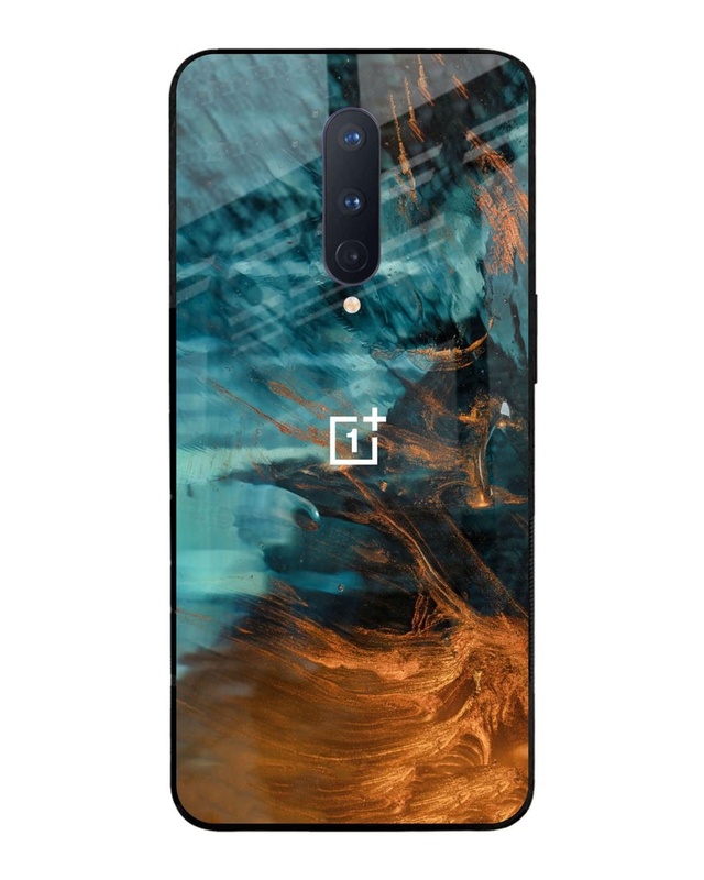 Shop Golden Splash Premium Glass Case for OnePlus 8(Shock Proof, Scratch Resistant)-Front