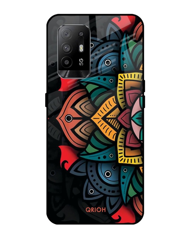 Shop Gorgeous Flower Printed Premium Glass Cover For Oppo F19 Pro Plus (Impact Resistant, Matte Finish)-Front