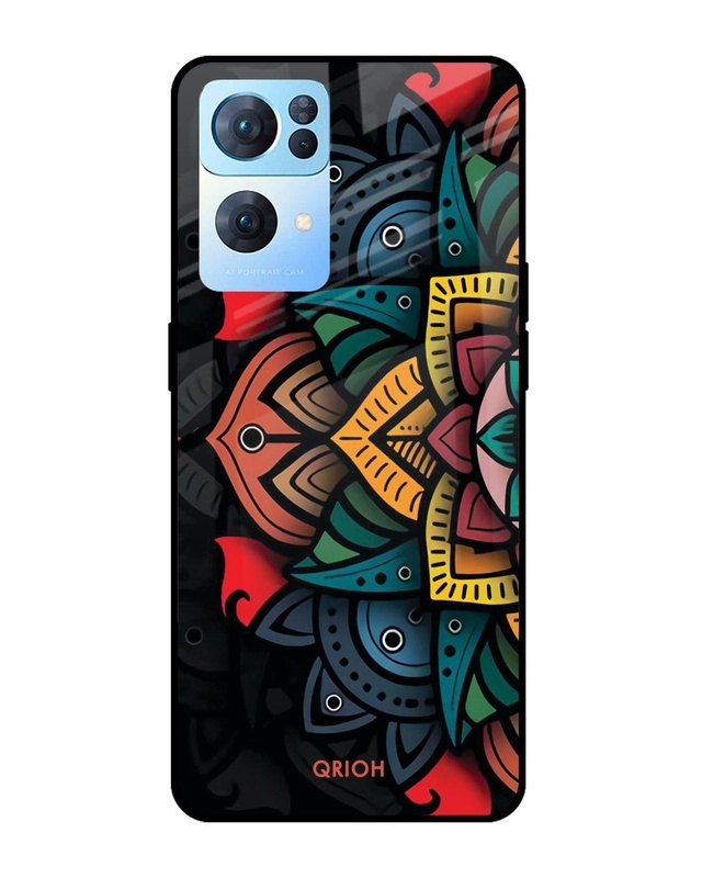Shop Gorgeous Flower Printed Premium Glass Cover For Oppo Reno7 Pro 5G (Impact Resistant, Matte Finish)-Front