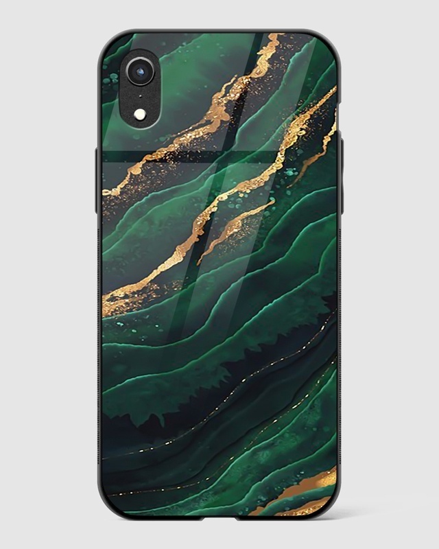 Shop Green Emerald Premium Glass Case for Apple iPhone XR-Front