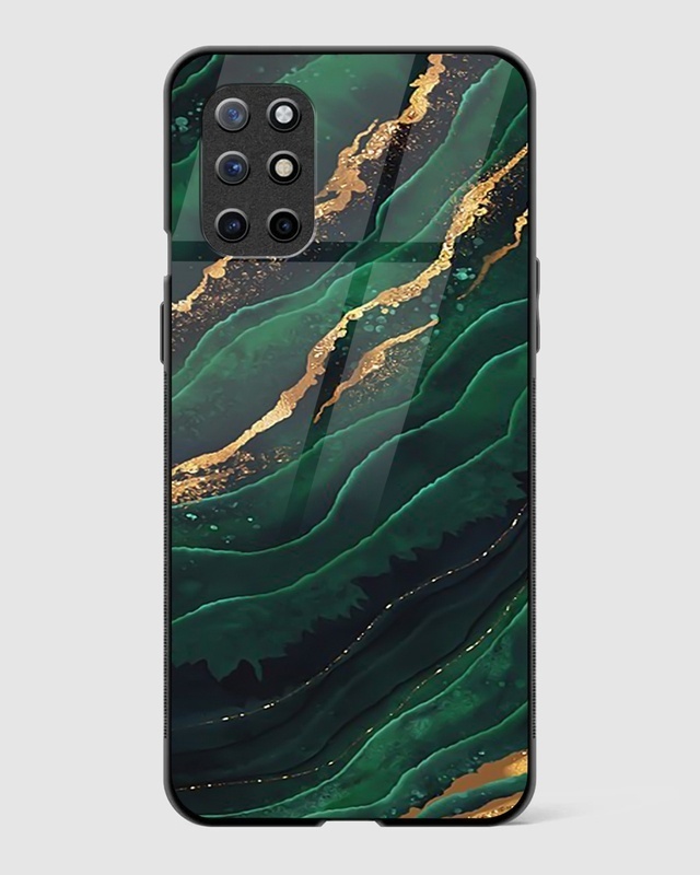 Shop Green Emerald Premium Glass Case for OnePlus 8T-Front