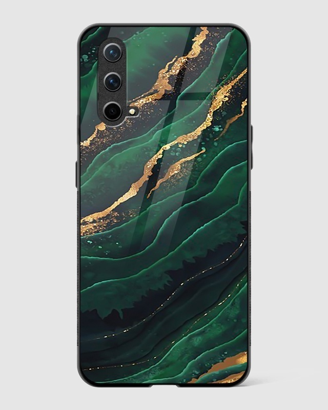 Shop Green Emerald Premium Glass Case for OnePlus Nord CE 5G-Front