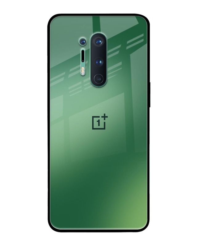 Shop Green Grunge Texture Premium Glass Case for OnePlus 8 Pro (Shock Proof, Scratch Resistant)-Front