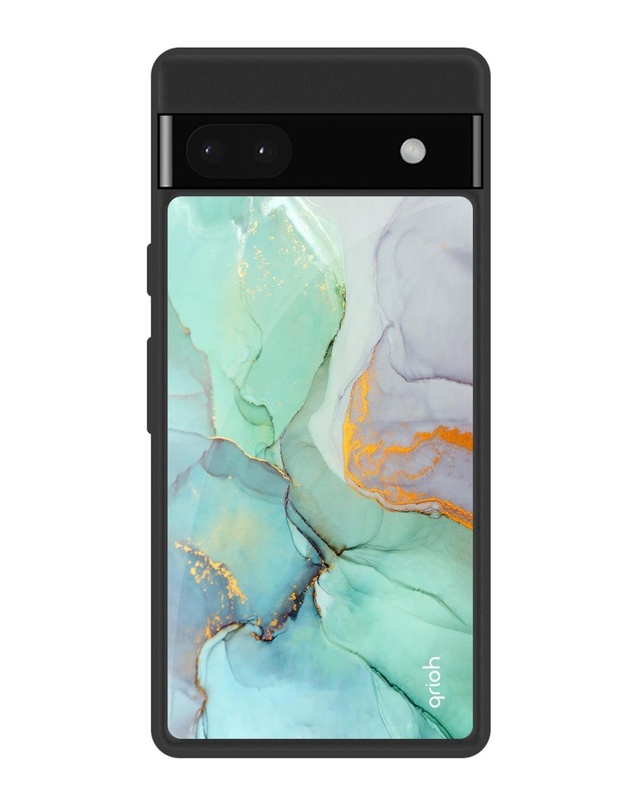 Shop Green Marble Premium Glass Case for Google Pixel 6a (Shock Proof, Scratch Resistant)-Front