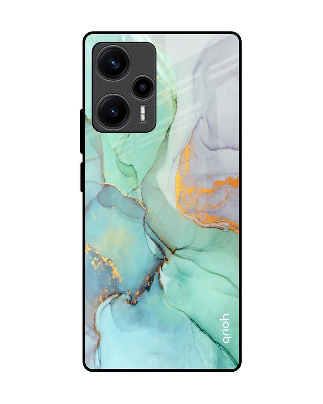 Shop Green Marble Premium Glass Case for Poco F5 5G (Shock Proof, Scratch Resistant)-Front