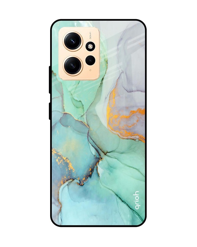 Shop Green Marble Premium Glass Case for Redmi Note 12 (Shock Proof, Scratch Resistant)-Front