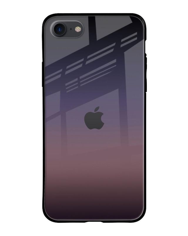 Shop Grey Ombre Premium Glass Case for Apple iPhone SE 2020(Shock Proof, Scratch Resistant)-Front