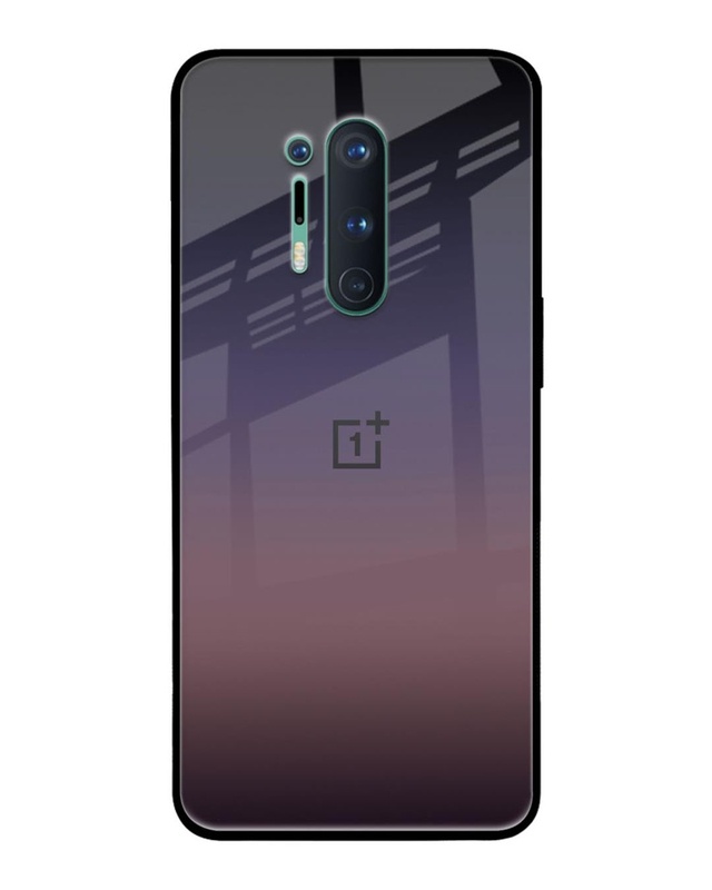 Shop Grey Ombre Premium Glass Case for OnePlus 8 Pro(Shock Proof, Scratch Resistant)-Front