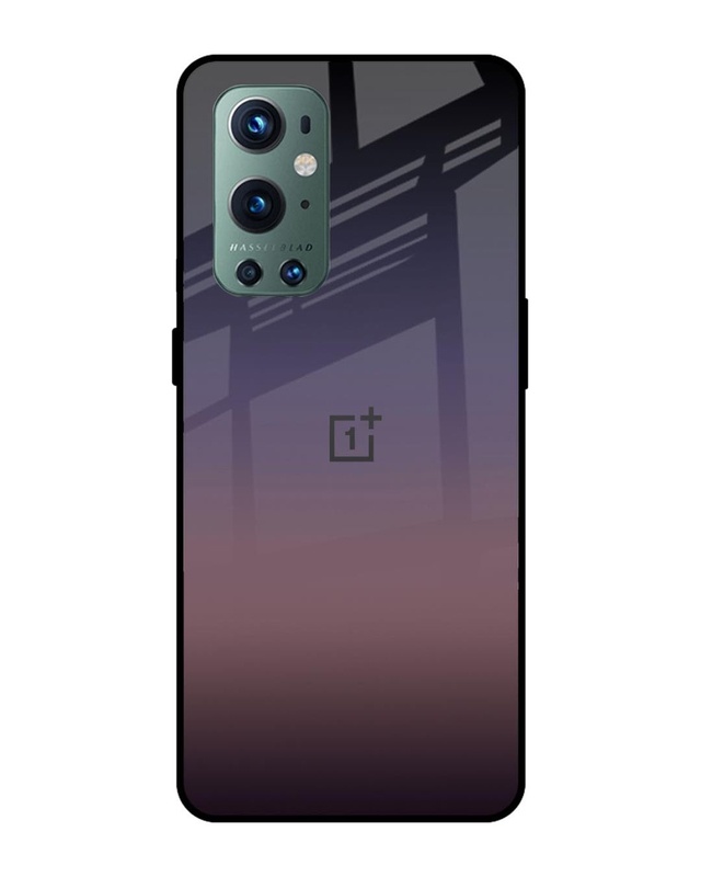 Shop Grey Ombre Premium Glass Case for OnePlus 9 Pro(Shock Proof, Scratch Resistant)-Front