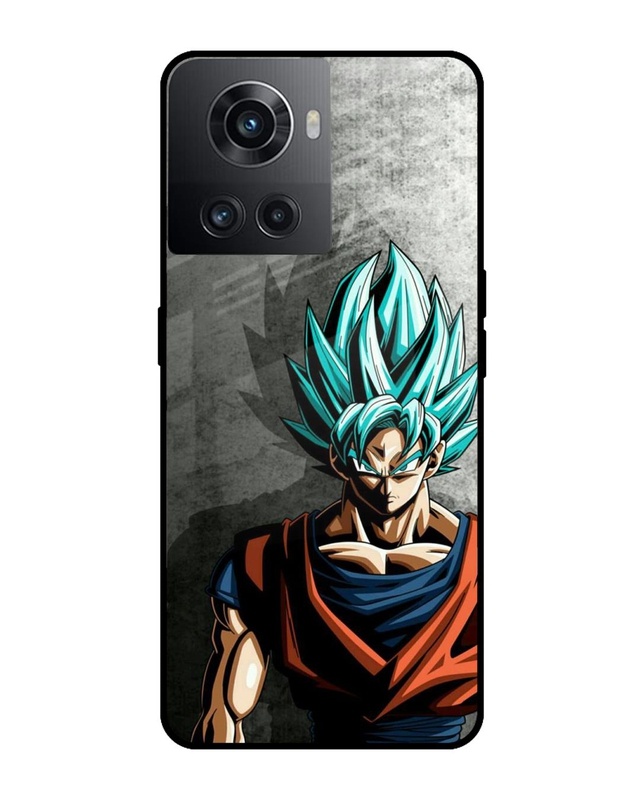 Shop Grunge Goku Premium Glass Case for Oneplus 10R 5G (Shock Proof,Scratch Resistant)-Front