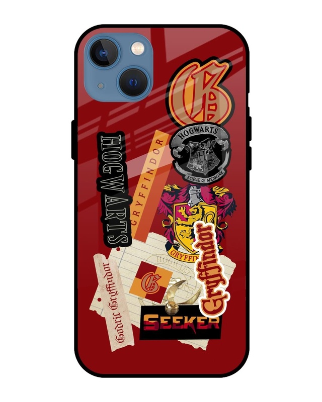Shop Gryffindor Premium Glass Case for Apple iPhone 13 (Shock Proof, Scratch Resistant)-Front