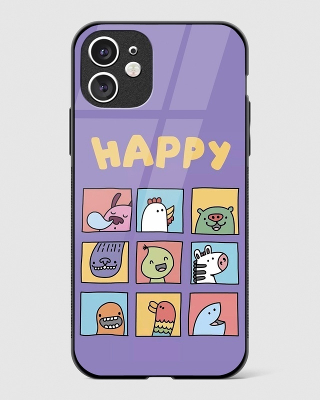 Shop Happy Faces Premium Glass Case for Apple iPhone 11-Front