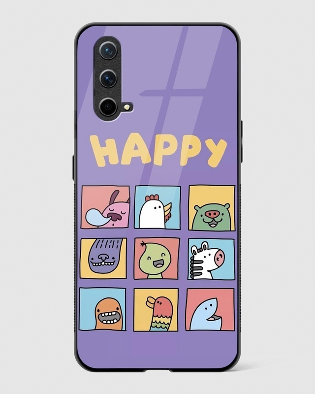 Shop Happy Faces Premium Glass Case for OnePlus Nord CE 5G-Front