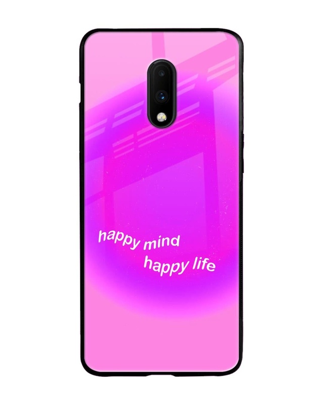 Shop Happy Mind Premium Glass Case for OnePlus 7 (Shock Proof, Scratch Resistant)-Front