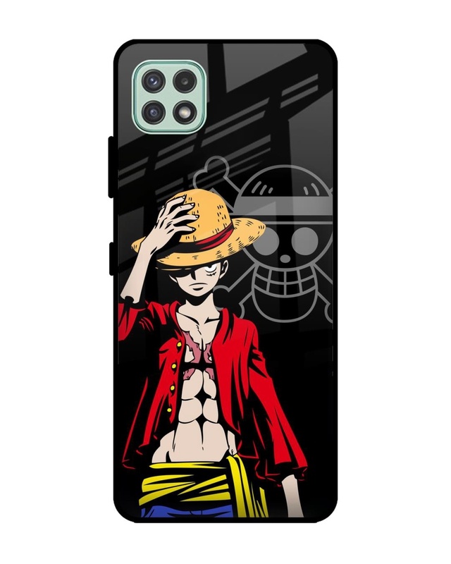 Shop Hat Crew Premium Glass Case for Samsung Galaxy A22 5G (Shock Proof,Scratch Resistant)-Front