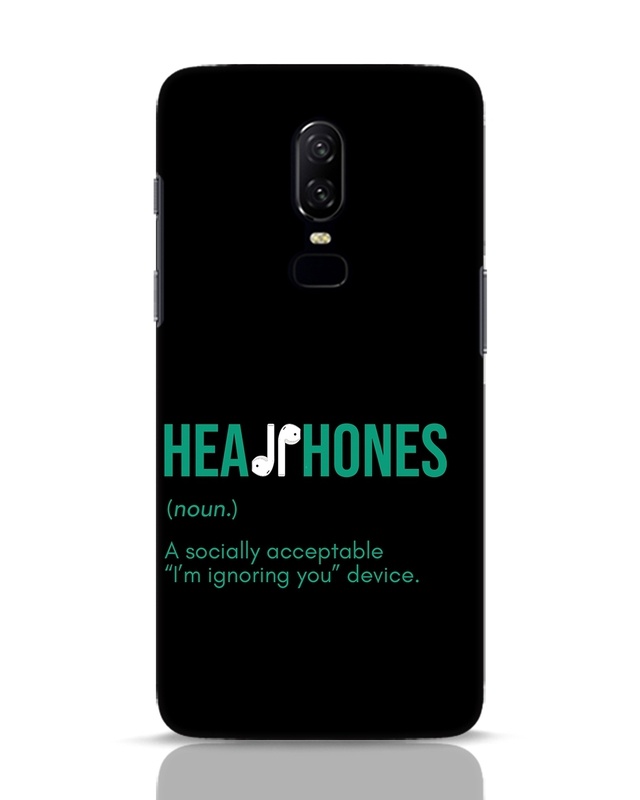 Shop Headphones Designer Hard Cover for OnePlus 6-Front