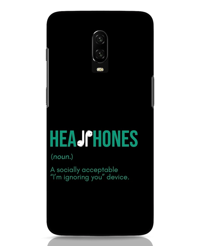 Shop Headphones Designer Hard Cover for OnePlus 6T-Front