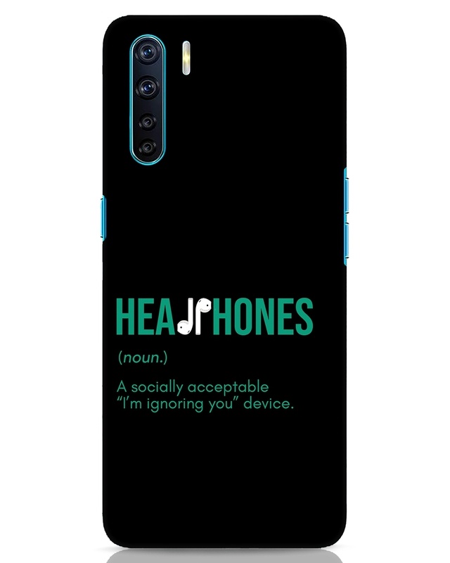 Shop Headphones Designer Hard Cover for Oppo F15-Front