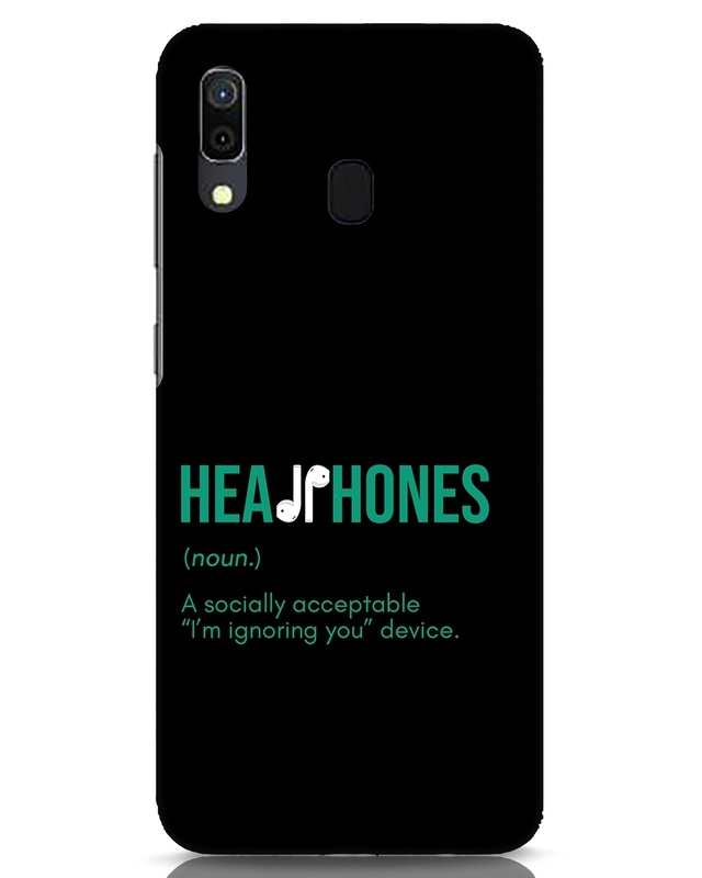 Shop Headphones Designer Hard Cover for Samsung Galaxy A30-Front