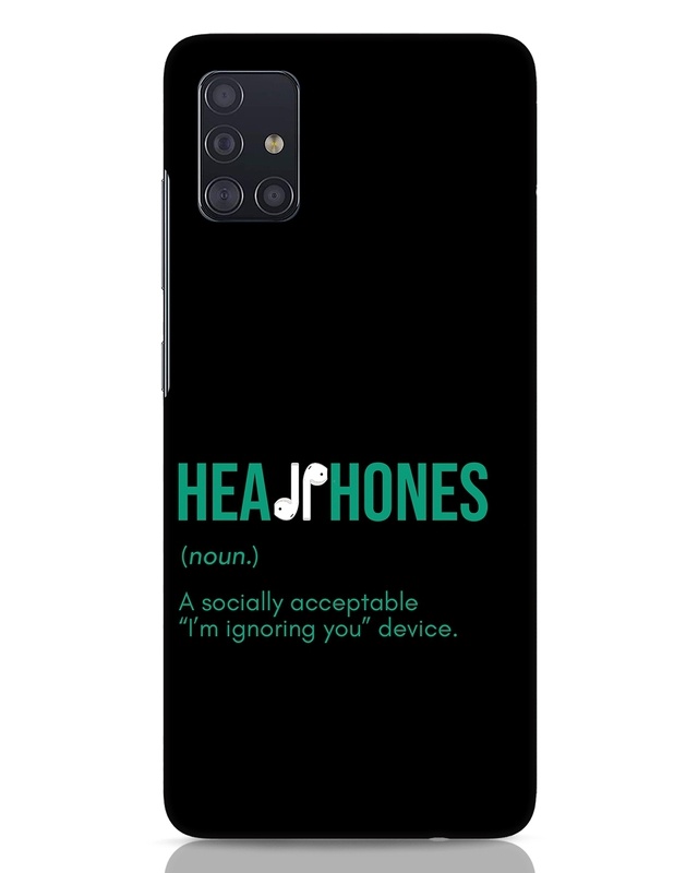 Shop Headphones Designer Hard Cover for Samsung Galaxy A51-Front