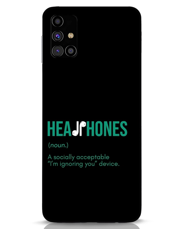 Shop Headphones Designer Hard Cover for Samsung Galaxy M31s-Front