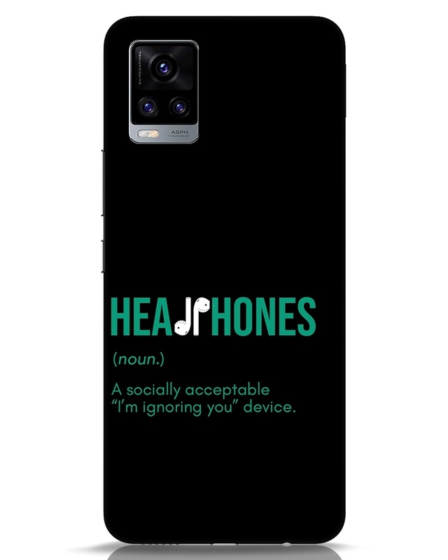 Shop Headphones Designer Hard Cover for Vivo V20-Front