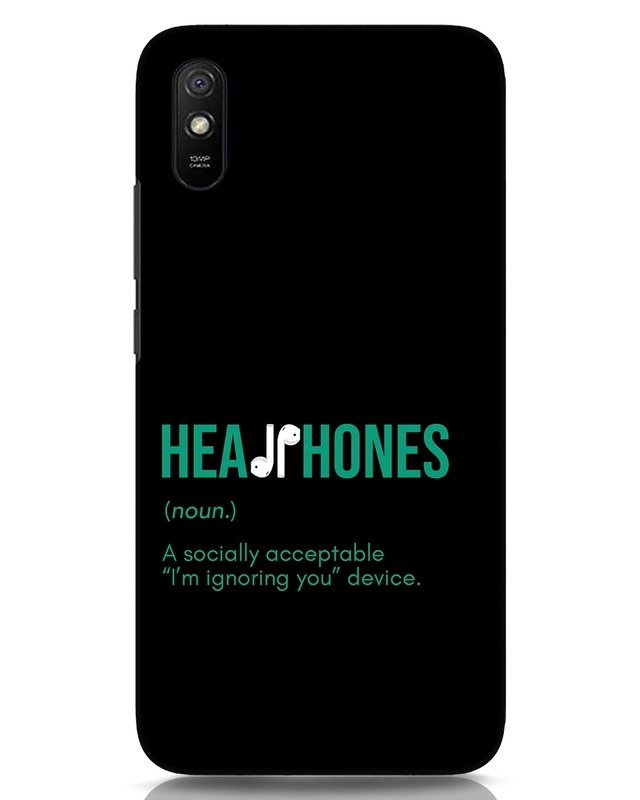 Shop Headphones Designer Hard Cover for Xiaomi Redmi 9A-Front