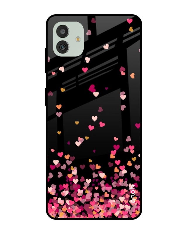 Shop Heart Rain Fall Printed Premium Glass Case For Samsung Galaxy M13 5G (Shock Proof,Scratch Resistant)-Front