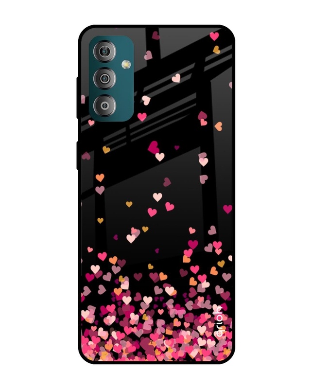 Shop Heart Rain Fall Printed Premium Glass Cover For Samsung Galaxy F23 5G (Shock Proof , Lightweight)-Front
