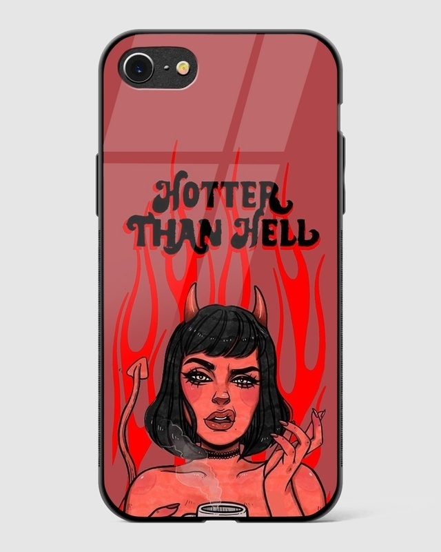 Shop Hotter Than Hell Premium Glass Case for Apple iPhone SE 2020-Front