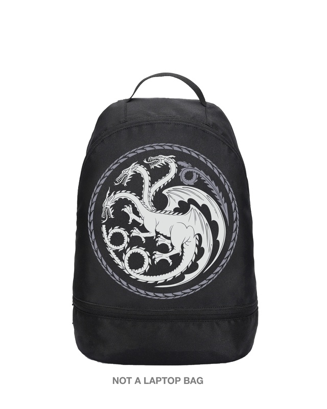 Shop Unisex Blacl House Of Dragons Sigil Small Backpack-Front